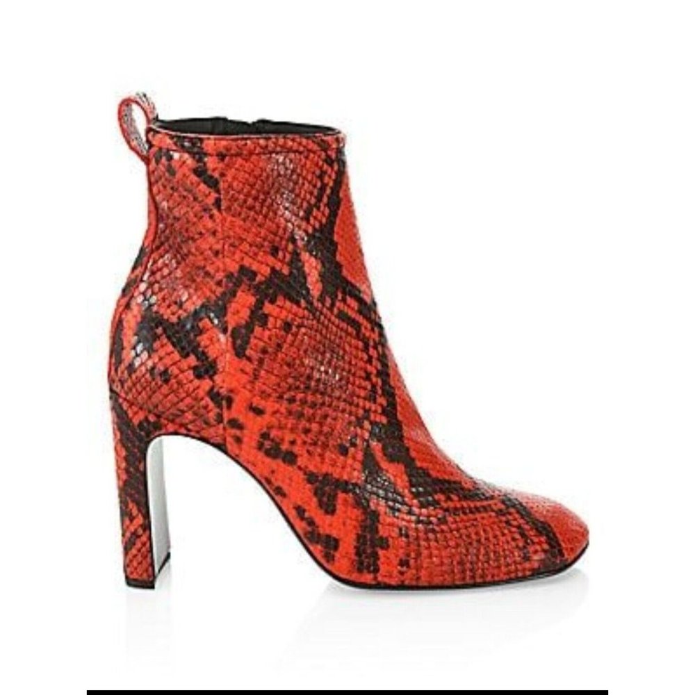 Rag and Bone Red Snakeskin Leather Ellis Boots Size EU 38.5 US 8.5 New $650